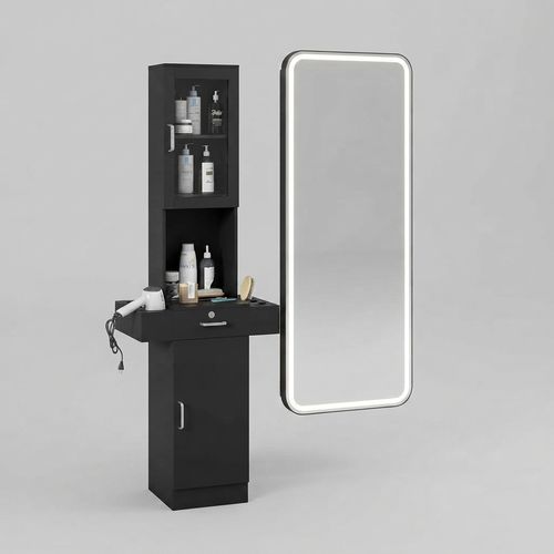 RESHABLE Salon Station for Hair Stylist, Black