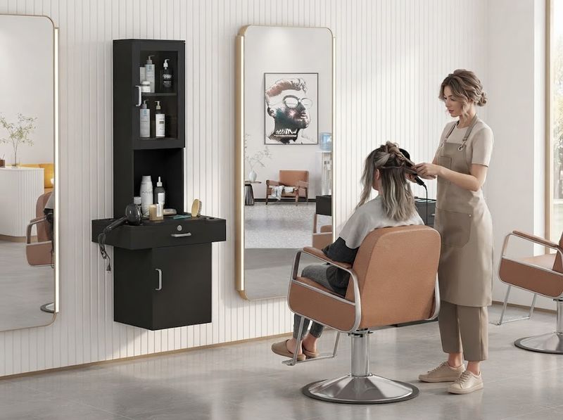 RESHABLE Salon Station for Hair Stylist, Black